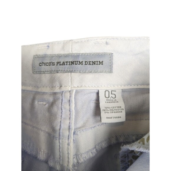 Chico Jeans Women's 0.5 Platinum Denim Purple Distressed 5 Pocket Straight Leg - Picture 2 of 12